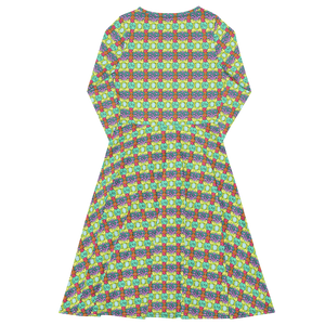 TWISTED SCENARIO PATTERNED DRESS